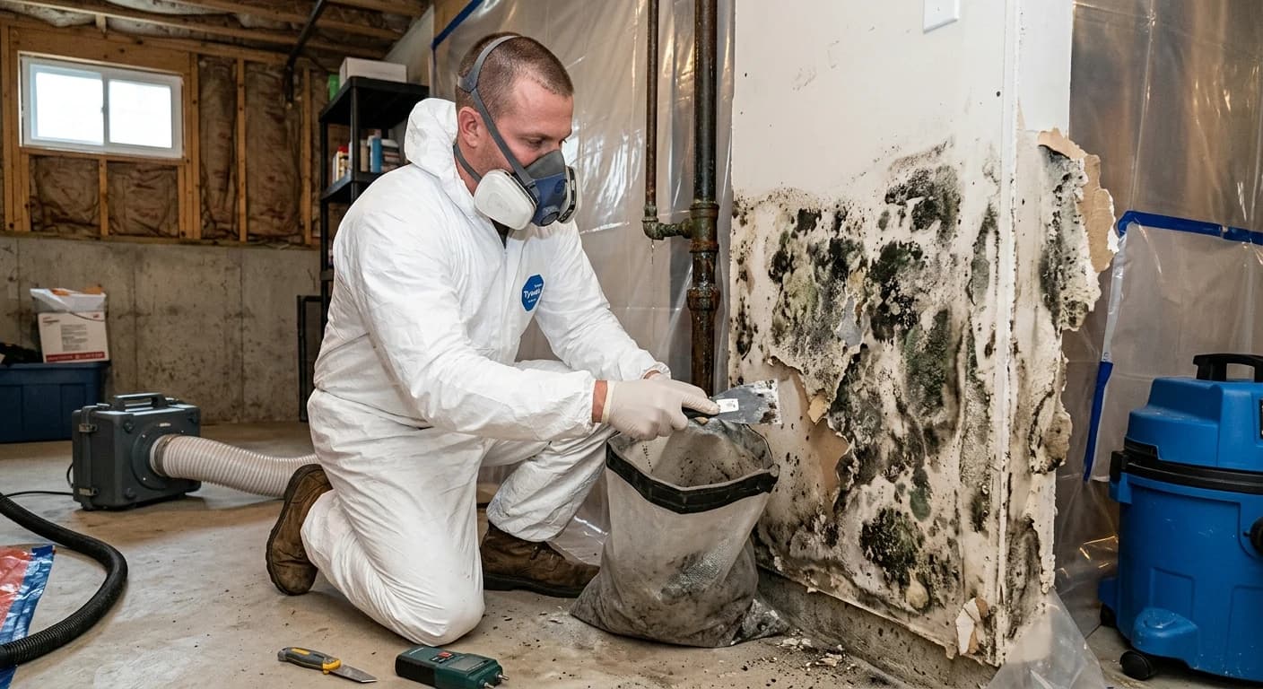 Professional water damage restoration work - How Does Untreated Water Damage Affect Indoor Air Quality?